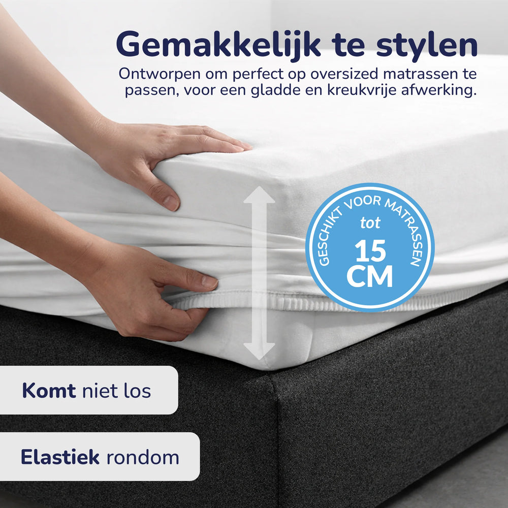 Hoeslaken peuter  - jersey - wit - 70x140/150 cm