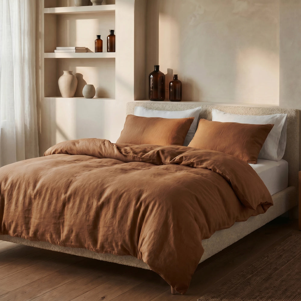 Dreamhouse dekbedovertrek Stone Washed - Katoen - Bruin