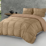 Dekbedovertrek Calais - taupe - microvezel - 1-persoons (140x220 + 60x70 cm)