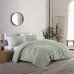 Day Dream dekbedovertrek effen - groen - katoen - lits-jumeaux (240x220 + 2st. 60x70 cm)