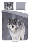Good Morning dekbedovertrek Wolfie - flanel - lits-jumeaux (240x220 + 2 st. 60x70 cm)