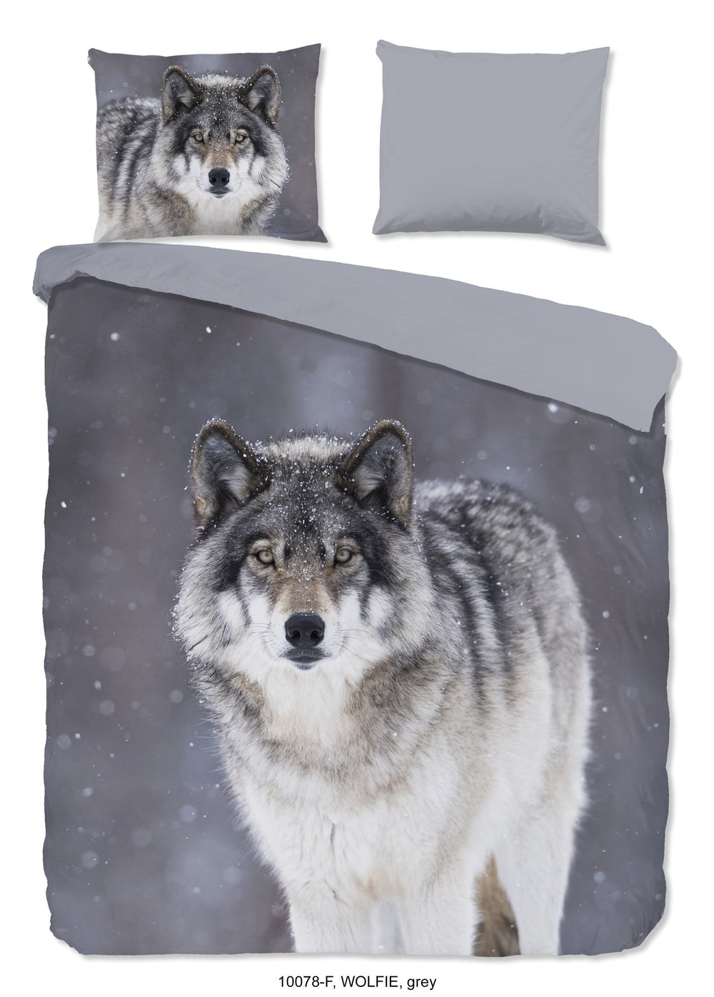 Good Morning dekbedovertrek Wolfie - flanel - lits-jumeaux (240x220 + 2 st. 60x70 cm)