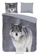 Good Morning dekbedovertrek Wolfie - flanel - lits-jumeaux (240x220 + 2 st. 60x70 cm)
