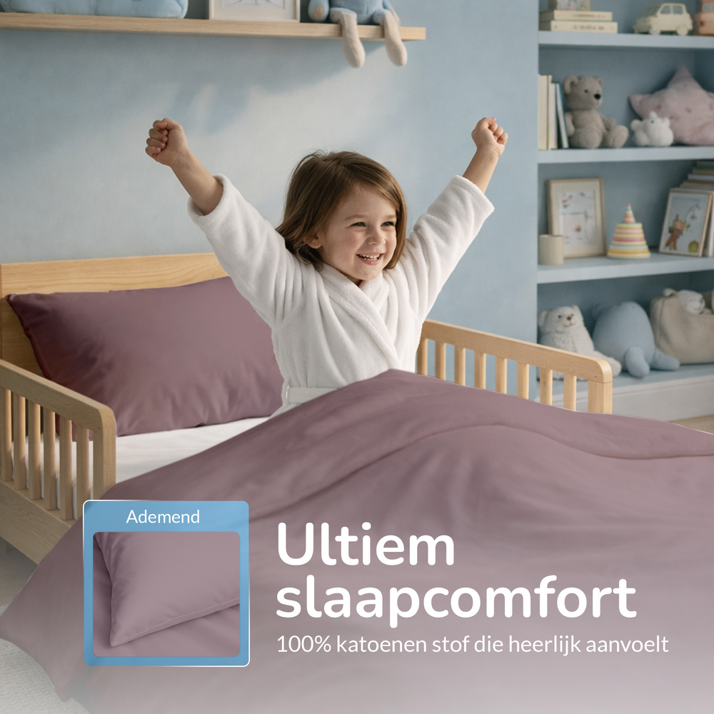 Decoware peuter dekbedovertrek uni - roze - katoen