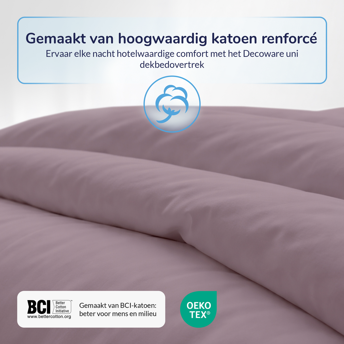 Decoware ledikant dekbedovertrek uni - roze - katoen