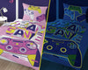 Glow in the dark kinderdekbedovertrek Game roze - katoen