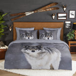 Good Morning dekbedovertrek Wolfie - flanel - lits-jumeaux (240x220 + 2 st. 60x70 cm)