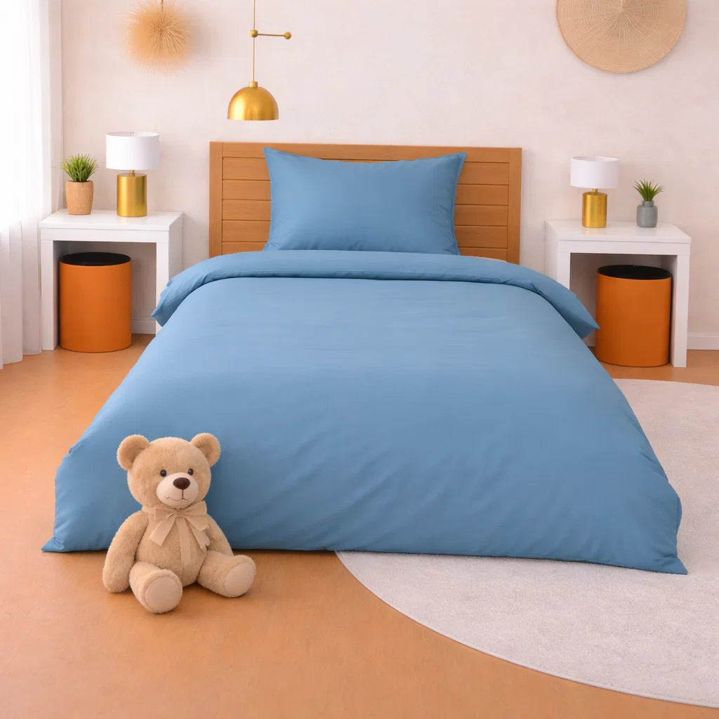Decoware peuter dekbedovertrek uni - blauw - katoen