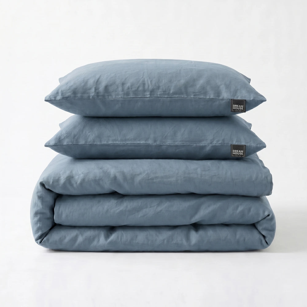 Dreamhouse dekbedovertrek Stone Washed - Katoen - Blauw