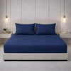 Hoeslaken - jersey - denim blauw