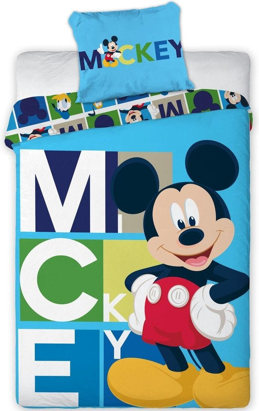 Mickey Mouse kinderdekbedovertrek Blocks  - microvezel