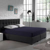 Hoeslaken - dubbel jersey - navy blauw - 140x200/220 cm