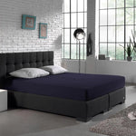 Hoeslaken - dubbel jersey - navy blauw - 140x200/220 cm