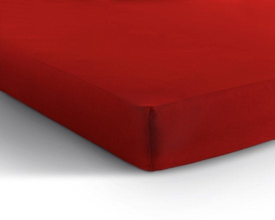 Hoeslaken - dubbel jersey - rood - 140x200/220 cm