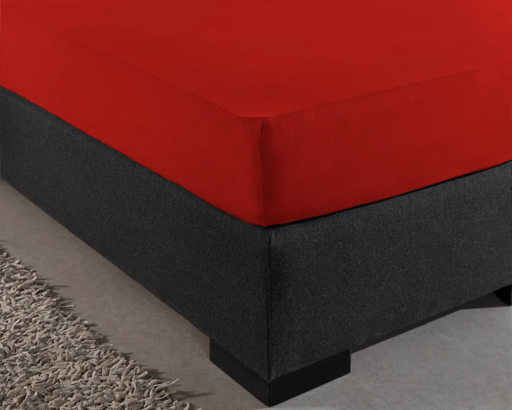 Hoeslaken - jersey - rood