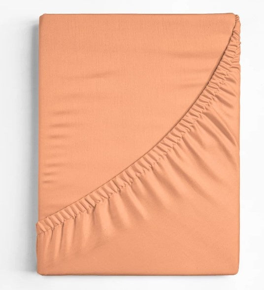 Hoeslaken - katoen - pastel oranje