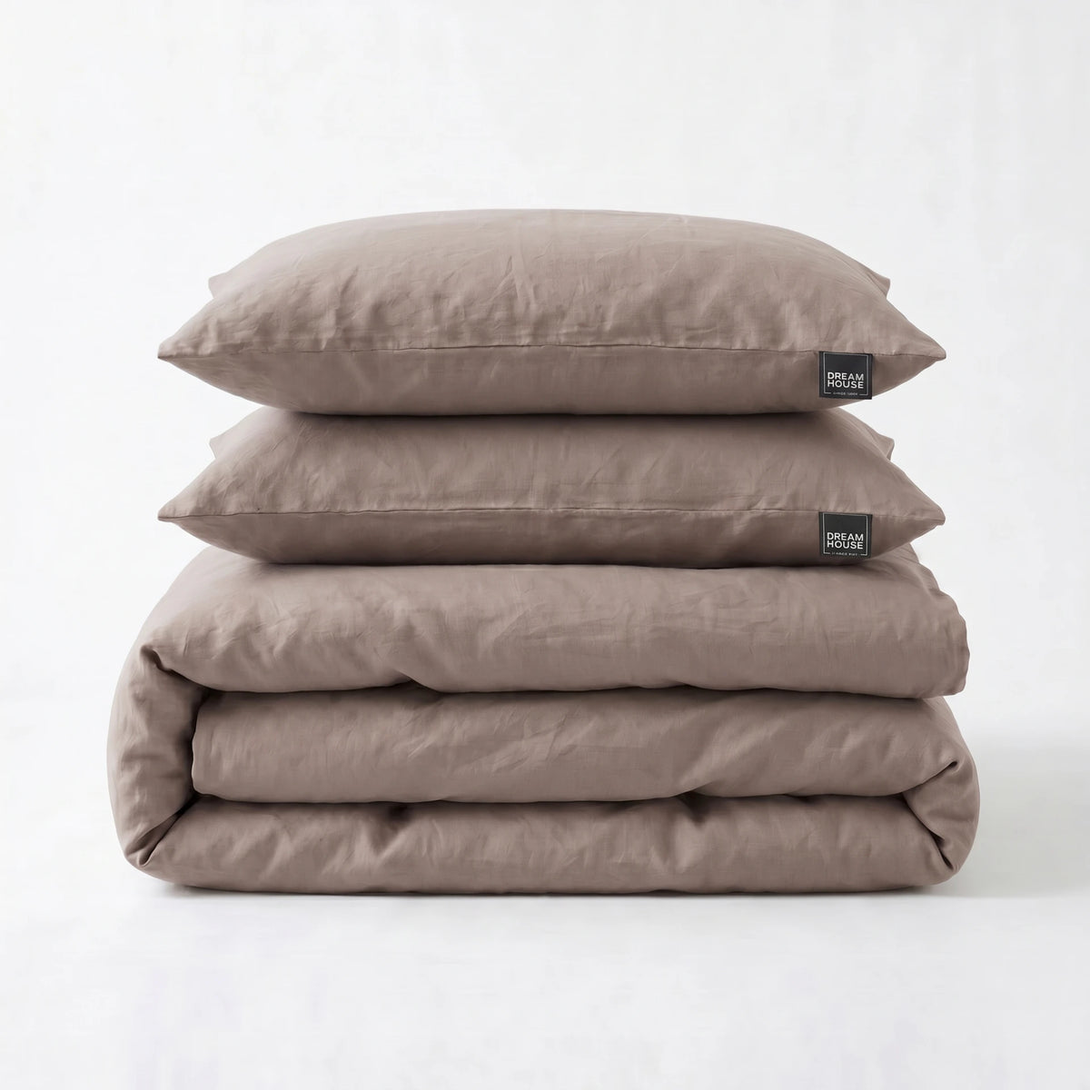 Dreamhouse dekbedovertrek Stone Washed - Katoen - Taupe