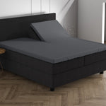 Splittopper hoeslaken - dubbel jersey - antraciet
