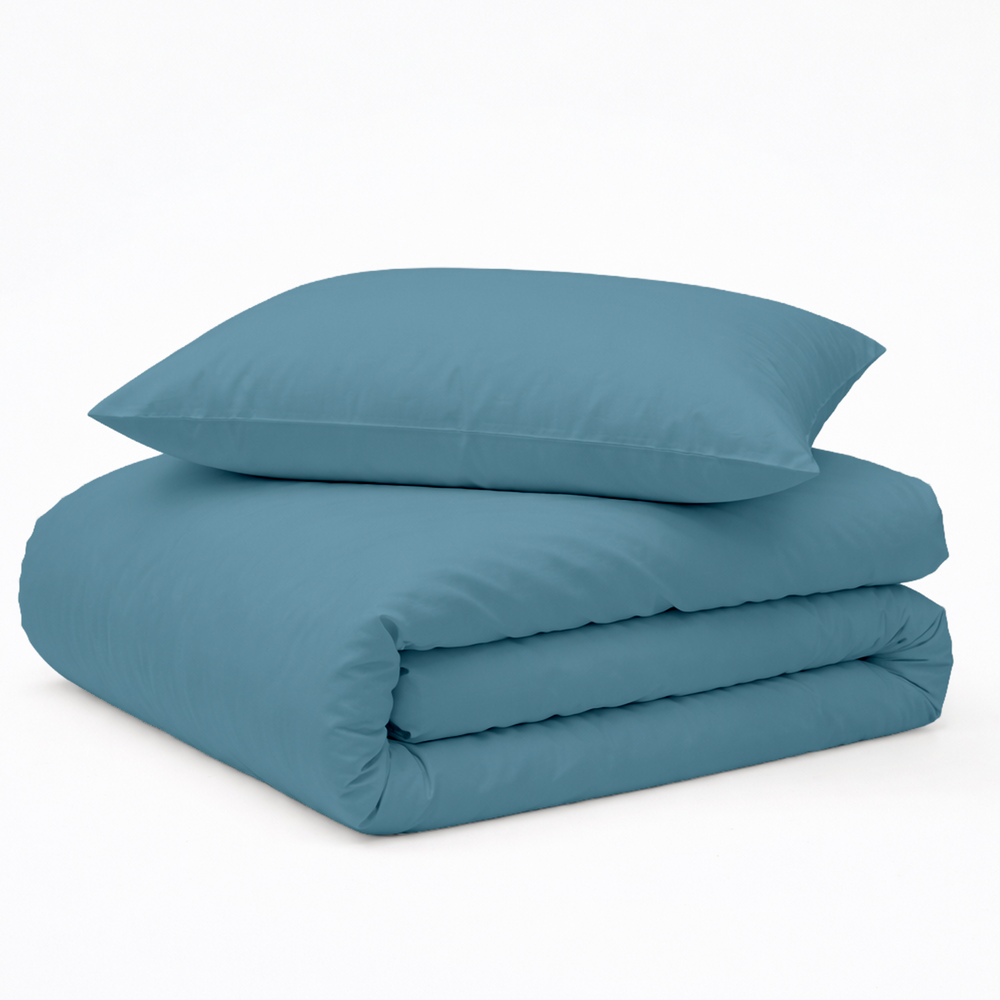 Decoware ledikant dekbedovertrek uni - blauw - katoen