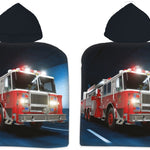 Badponcho met capuchon brandweerauto