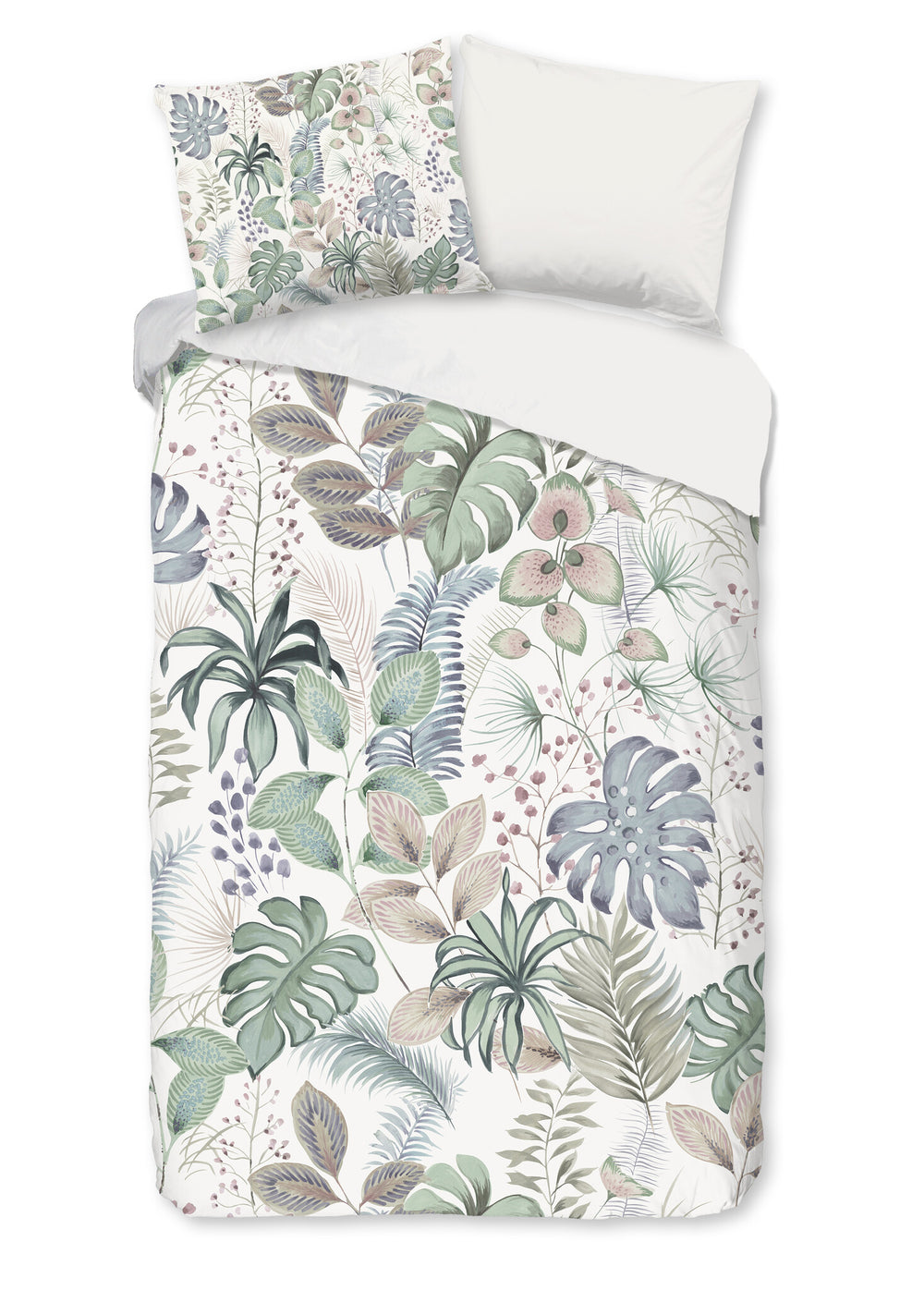 Good Morning dekbedovertrek Abel planten - katoen - 1-persoons (140x220 + 60x70 cm)