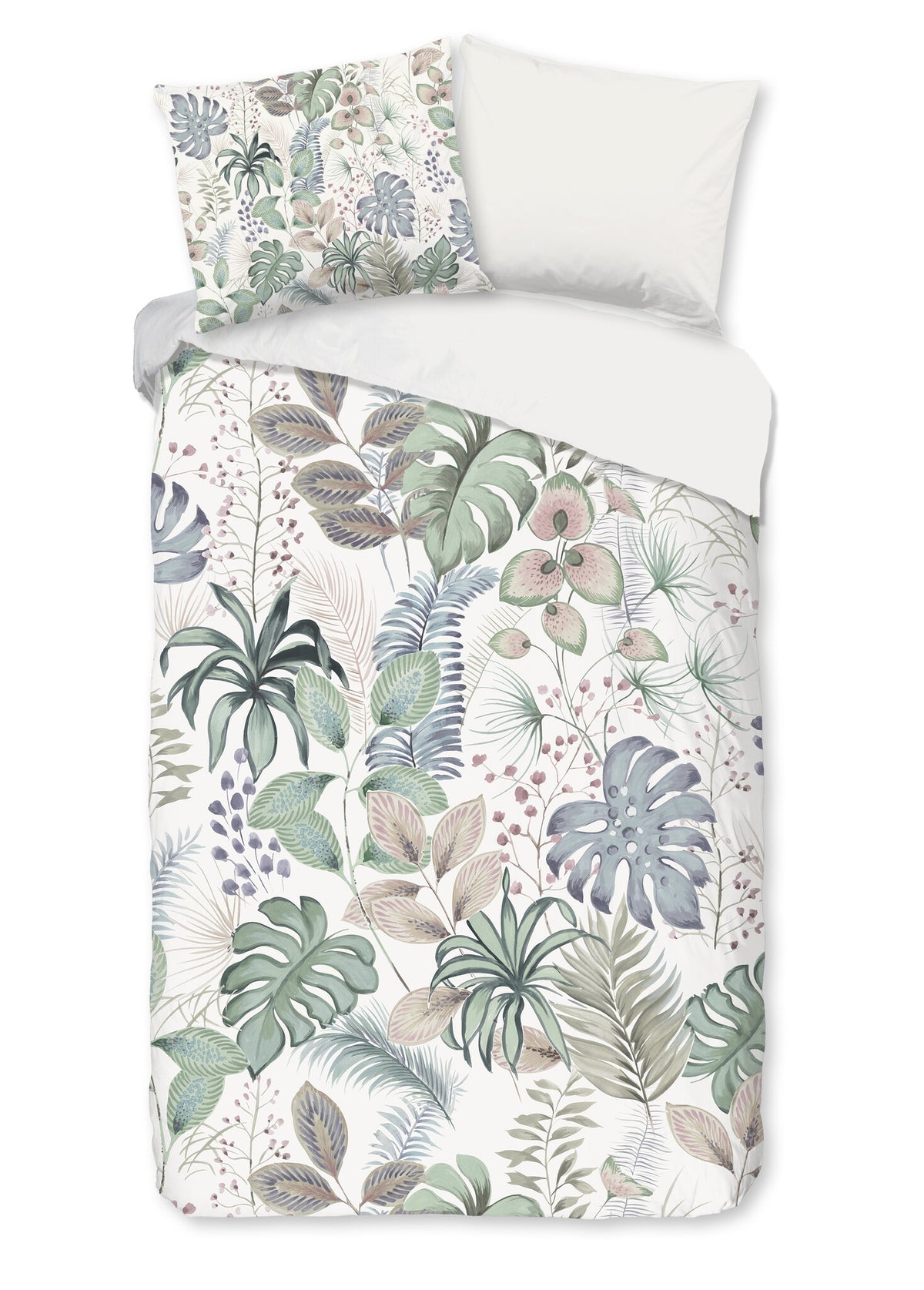 Good Morning dekbedovertrek Abel planten - katoen - 1-persoons (140x220 + 60x70 cm)
