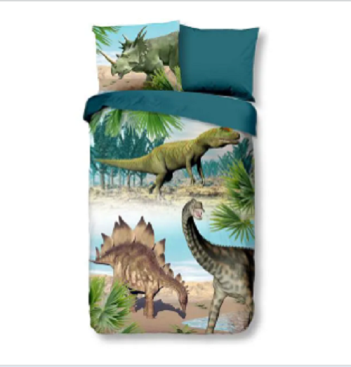 Good Morning kinderdekbedovertrek Dino's - katoen