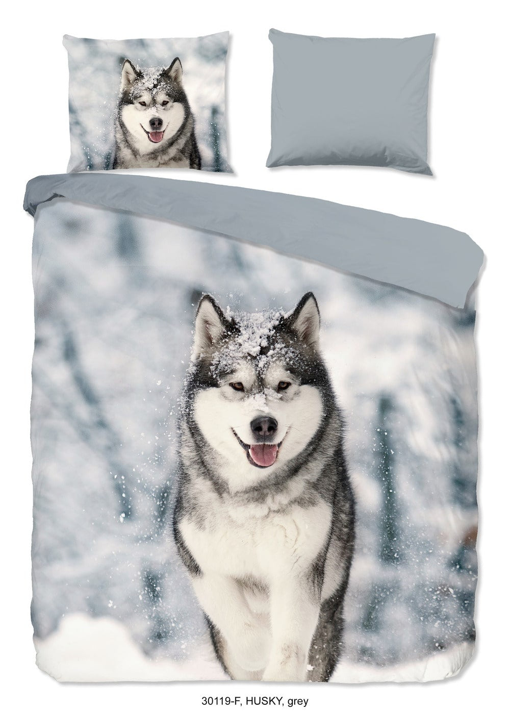 Good morning dekbedovertrek Husky - flanel - lits-jumeaux (240x220 + 2st. 60x70 cm)