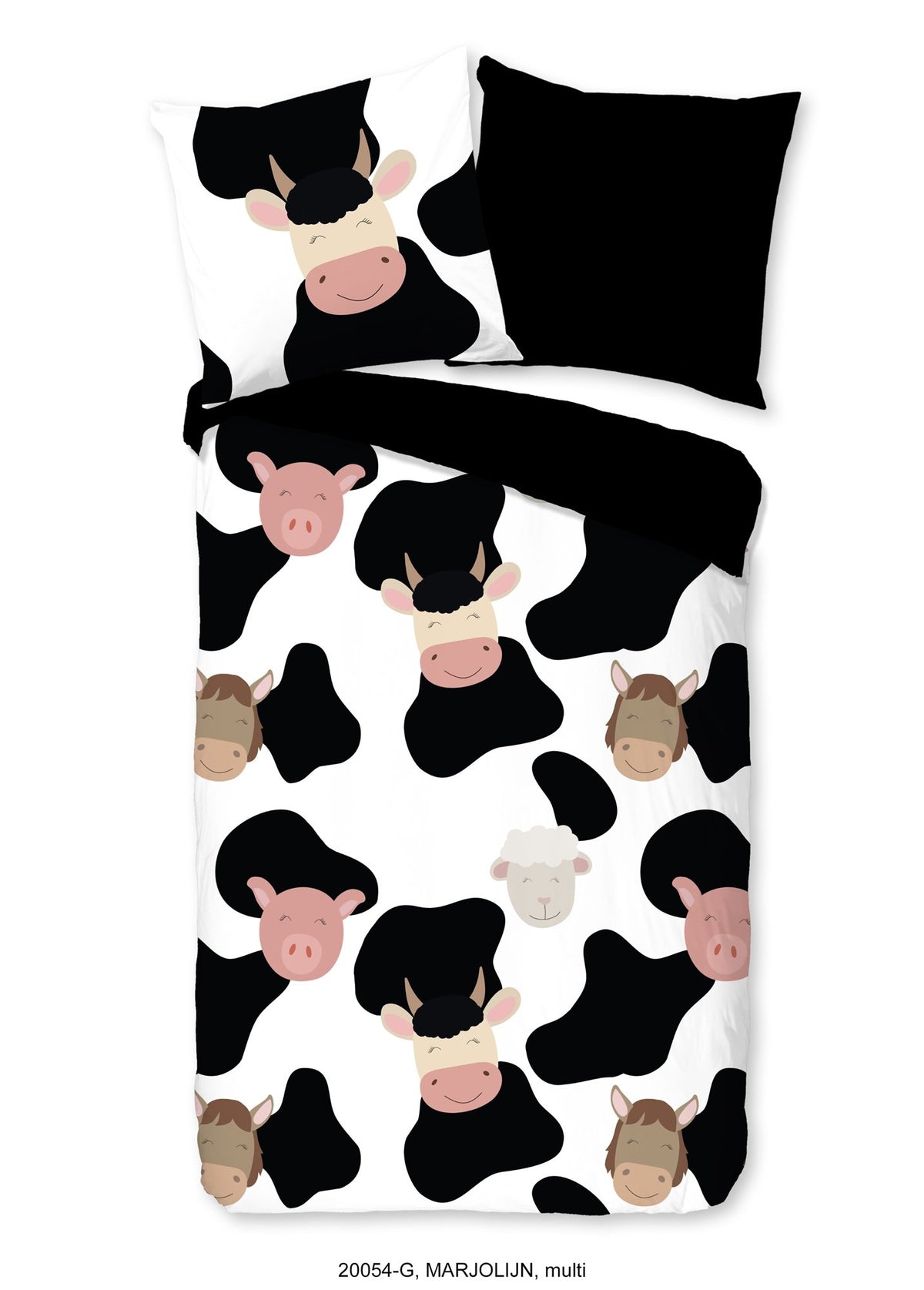 Good Morning kinderdekbedovertrek Cow & friends - katoen
