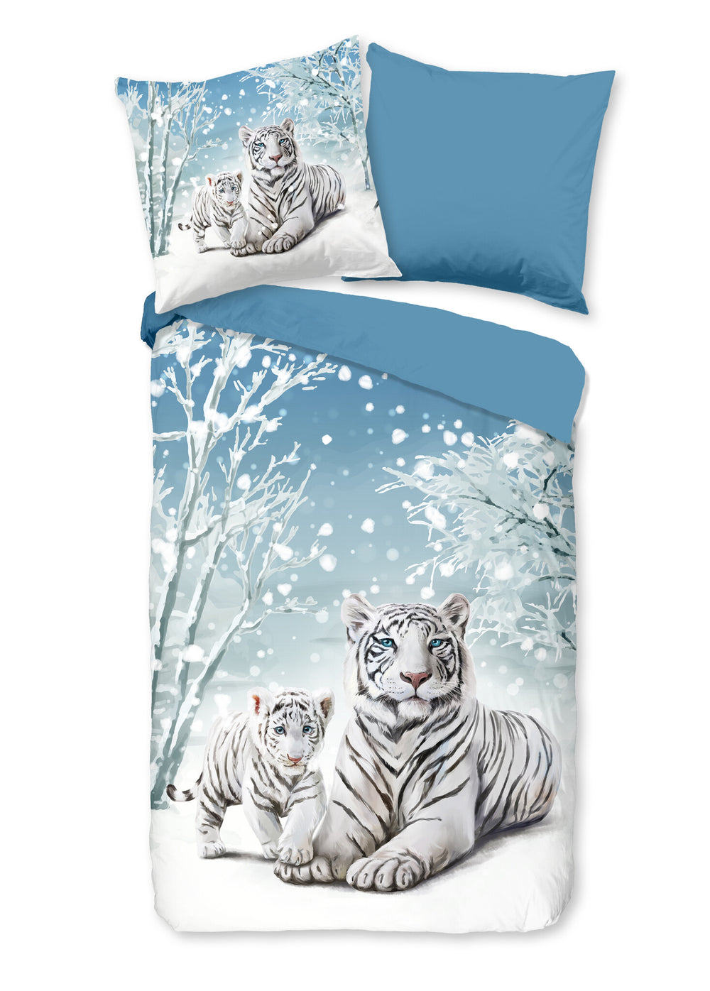 Good Morning dekbedovertrek Tijger - flanel - eenpersoons (140x220 + 60x70 cm)