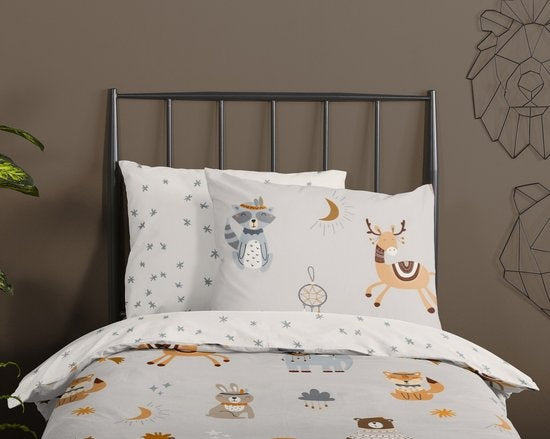 Good Morning kinderdekbedovertrek Woody - katoen - 140x220 + 60x70 cm