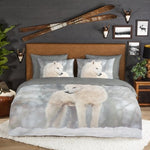 Good morning dekbedovertrek Wolf Julian - grijs - flanel - lits-jumeaux (240x220 + 2st. 60x70 cm)