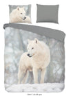 Good morning dekbedovertrek Wolf Julian - grijs - flanel - lits-jumeaux (240x220 + 2st. 60x70 cm)