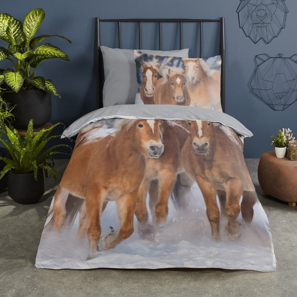 Good Morning kinderdekbedovertrek pony's - flanel