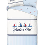 Good morning dekbedovertrek Yacht club - blauw - katoen