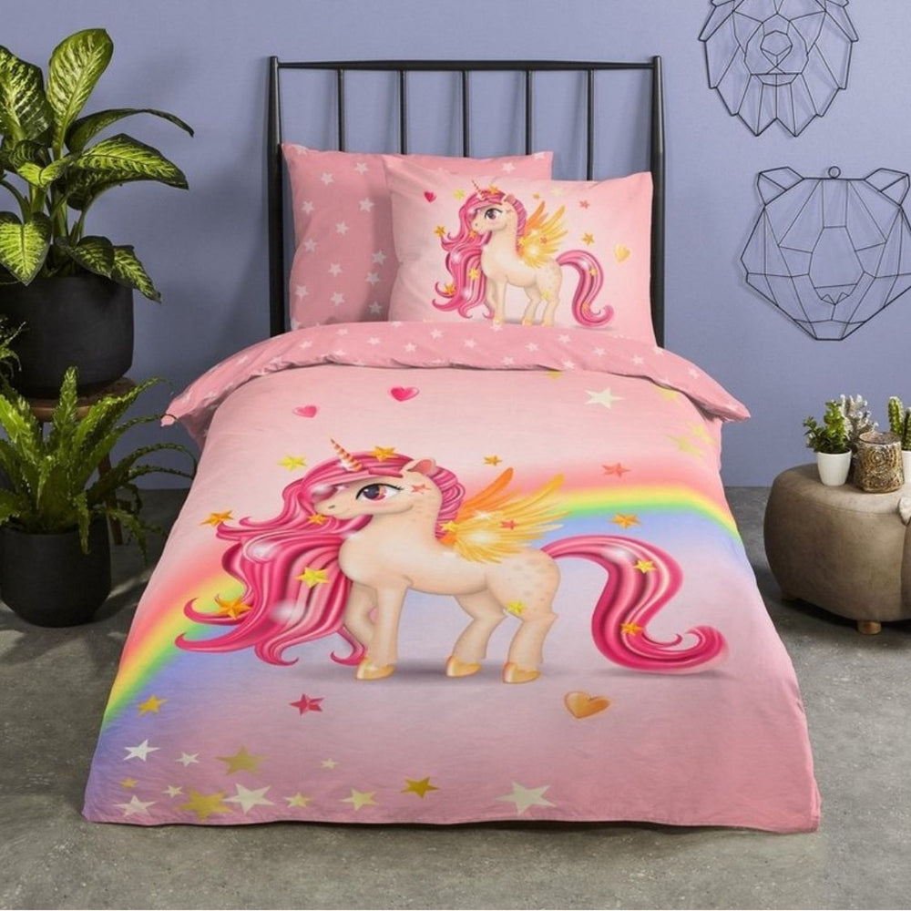 Good Morning kinderdekbedovertrek Unicorn rainbow - katoen