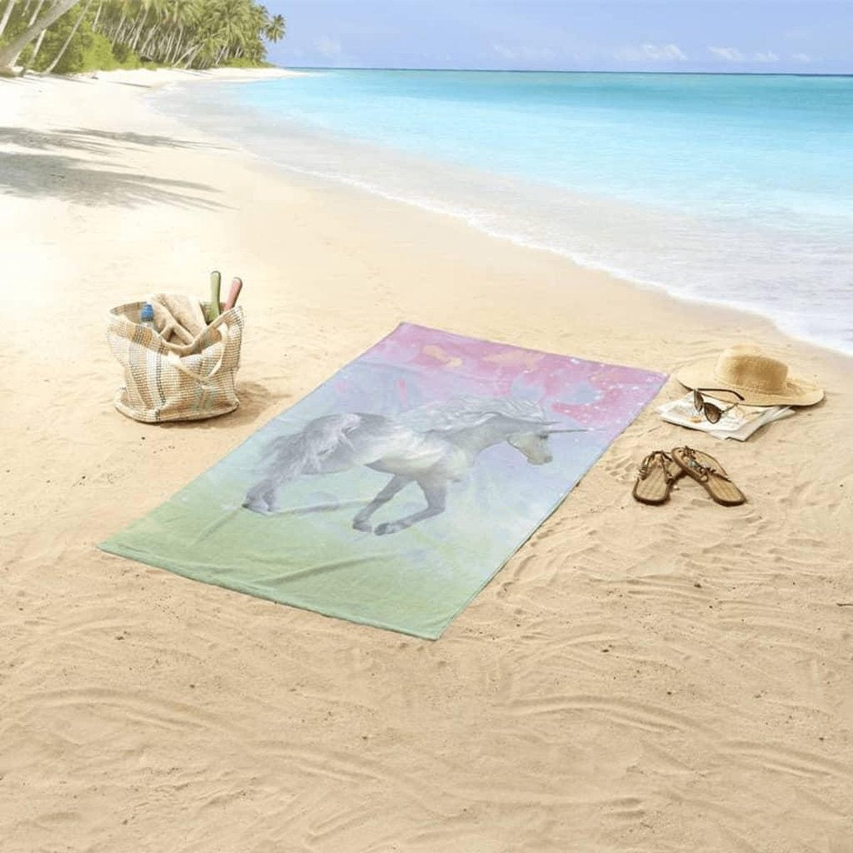 Strandlaken Unicorn - handdoek 75x150 cm