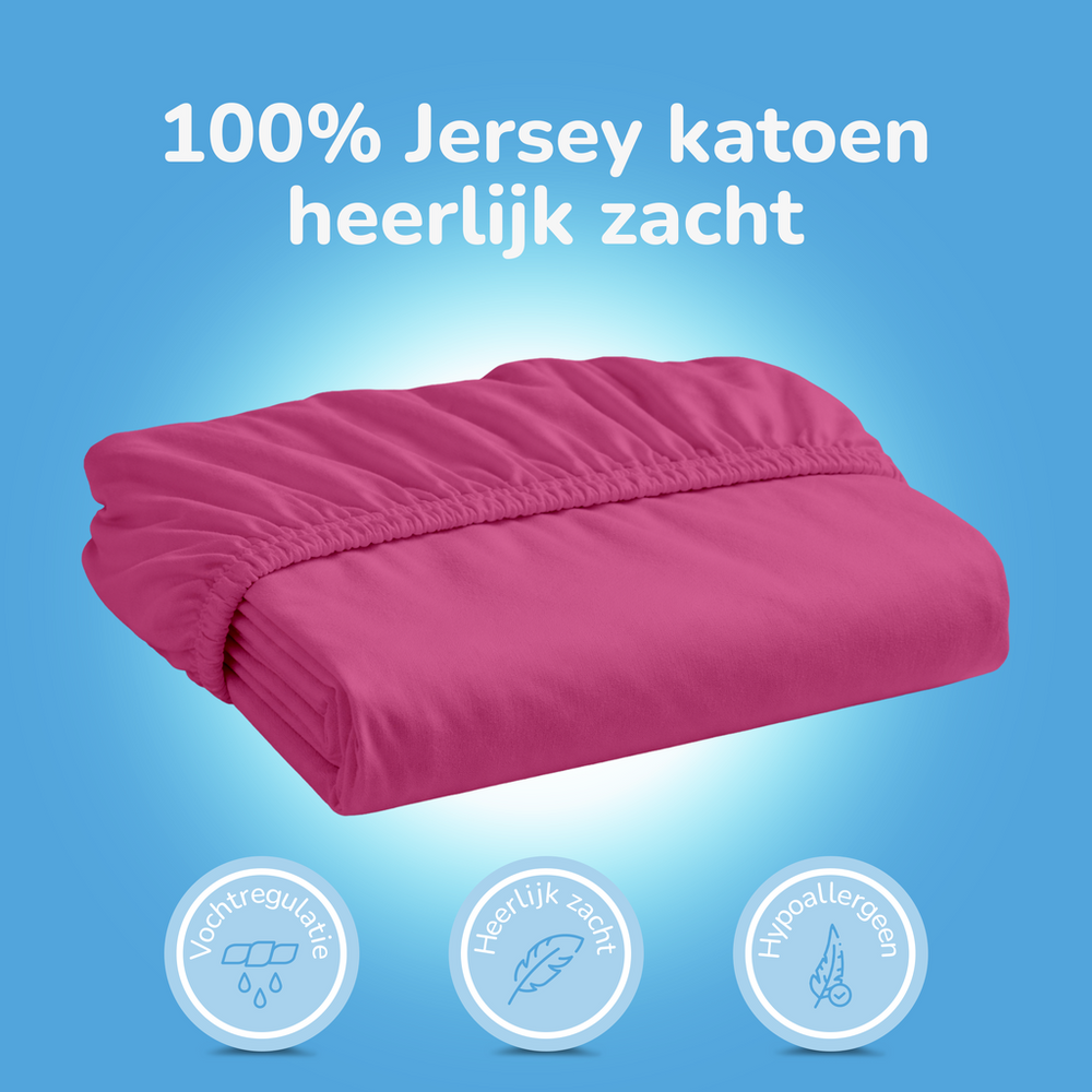 Hoeslaken - Jersey - Roze
