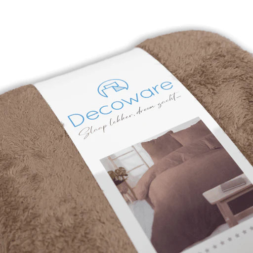 Teddy fleece dekbedovertrek - Taupe - Dubbelzijdig Teddy