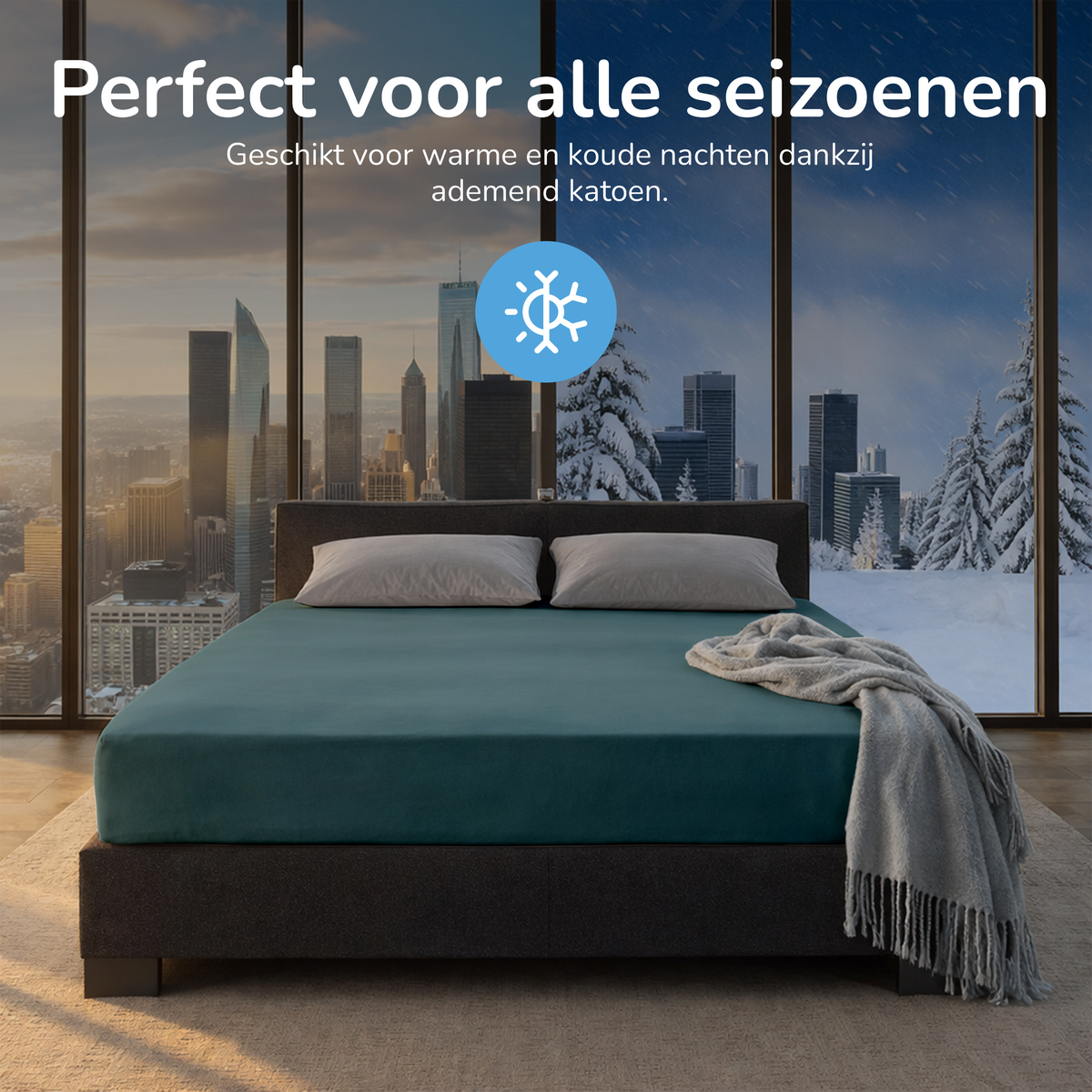 Hoeslaken - Katoen  - Olijfgroen