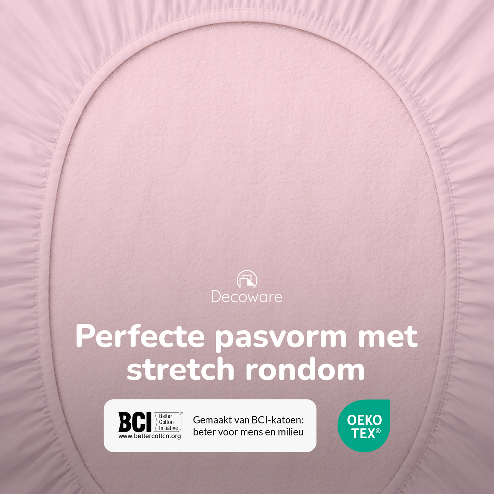 Hoeslaken peuter - katoen - roze - 70x150 cm