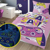Glow in the dark kinderdekbedovertrek Game roze - katoen