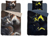 Glow in the dark kinderdekbedovertrek Hond en poes - katoen