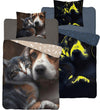 Glow in the dark kinderdekbedovertrek Hond en poes - katoen