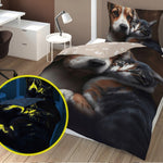 Glow in the dark kinderdekbedovertrek Hond en poes - katoen