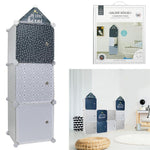 Home deco kids Opbergkubus My Little heros - 3 stuks 30x30 cm - blauw grijs