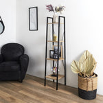 Wandrek met 4 lagen - Boekenkast - Houten planken met zwart metaal frame