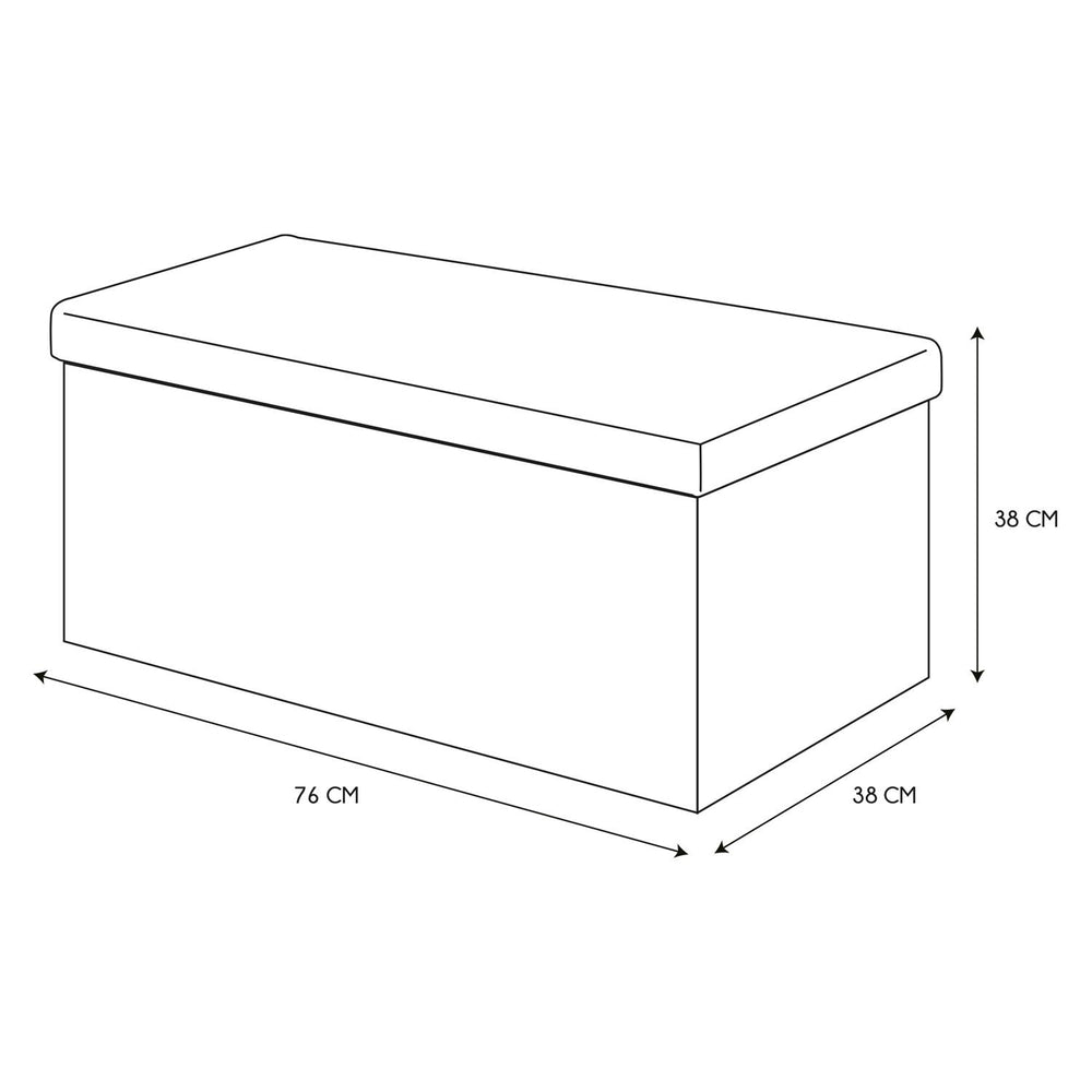 Opbergbank met afneembare deksel - wit - 76.5 x 37.5 x 37.5 cm - opvouwbaar