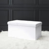 Opbergbank met afneembare deksel - wit - 76.5 x 37.5 x 37.5 cm - opvouwbaar