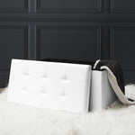 Opbergbank met afneembare deksel - wit - 76.5 x 37.5 x 37.5 cm - opvouwbaar